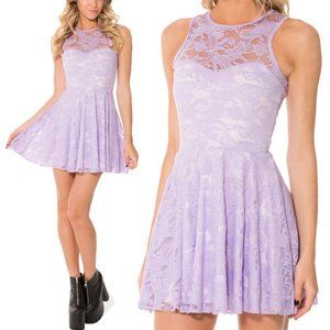 BLACKMILK Lilac Lace Skater Dress Size Medium